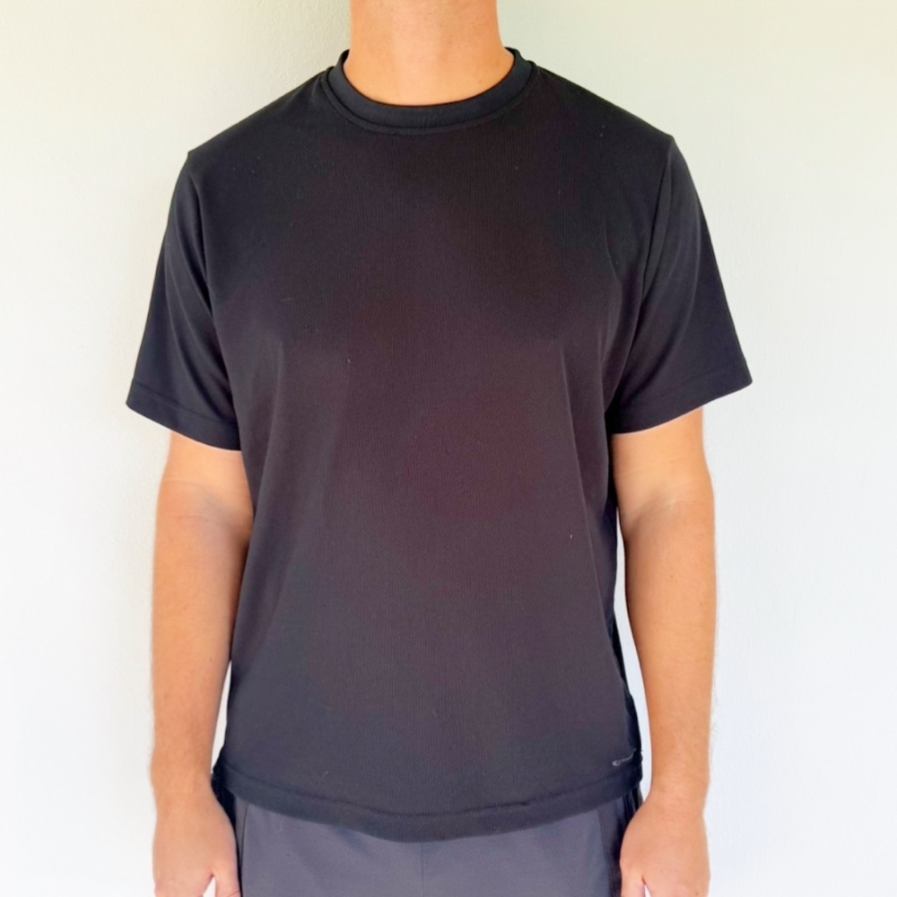 Tek Gear black shirt sleeve crew neck athletic workout tee size XL